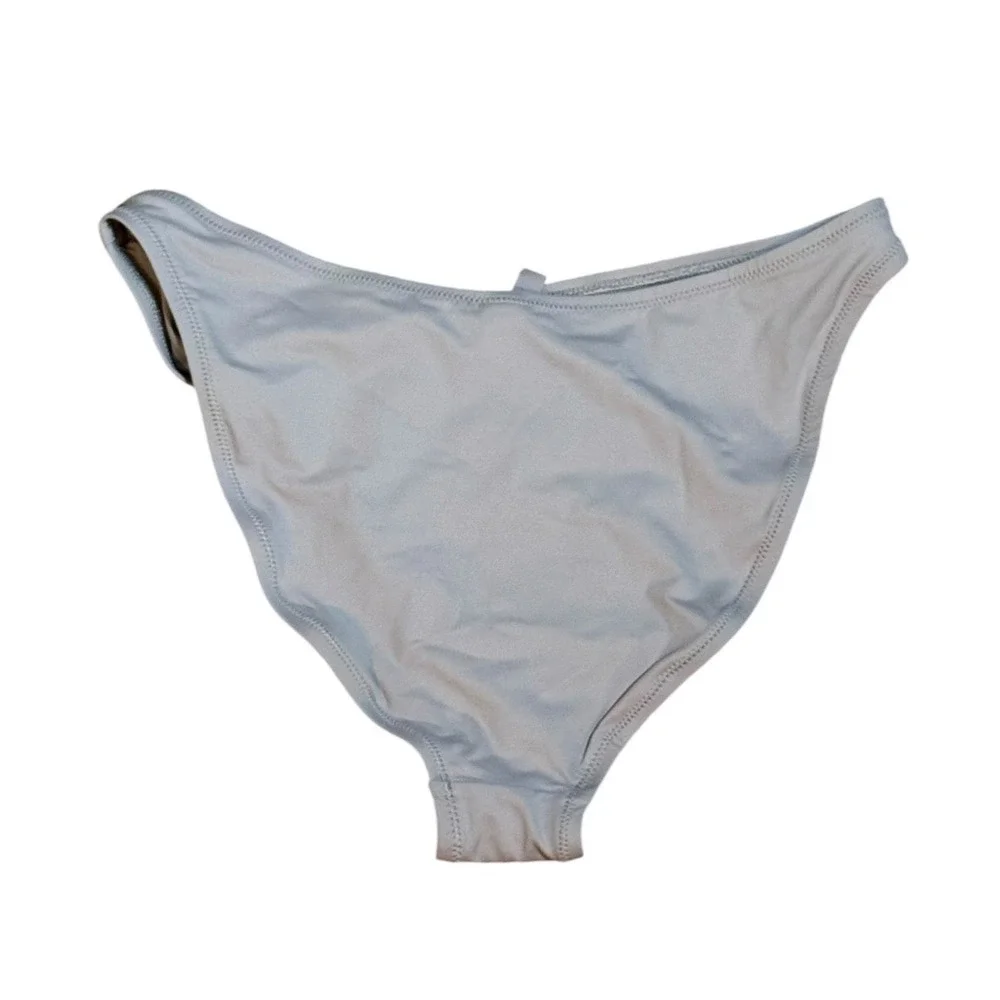 SKIMS Recycled Swim Mid Coverage Bikini Bottom Chrome Silver BB-BRF-3080 Mens M